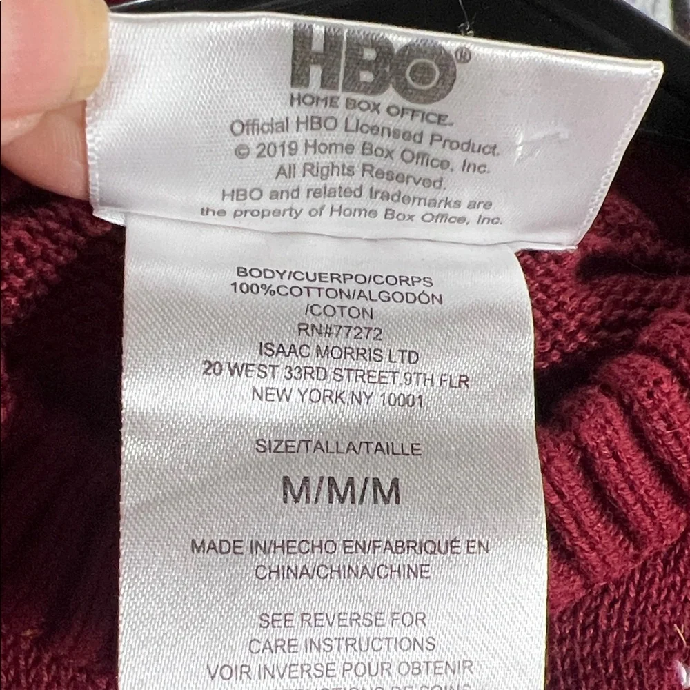 GAME OF THRONES Men's Medium Burgundy Sweater with Lion Design. UGLY SWEATER